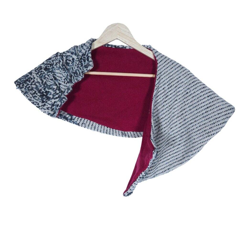 IVKO Womens Coat EU 36 Gray Floral Geometric Button Up Removable Shawl Pockets - Picture 10 of 15